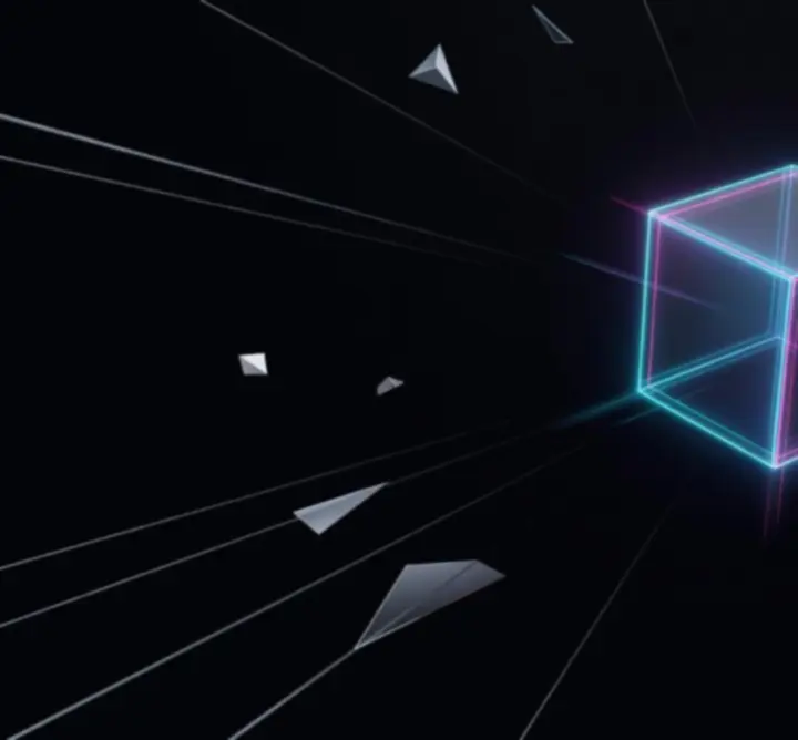 Abstract cube artwork reflecting EDGE's minimalist visual identity