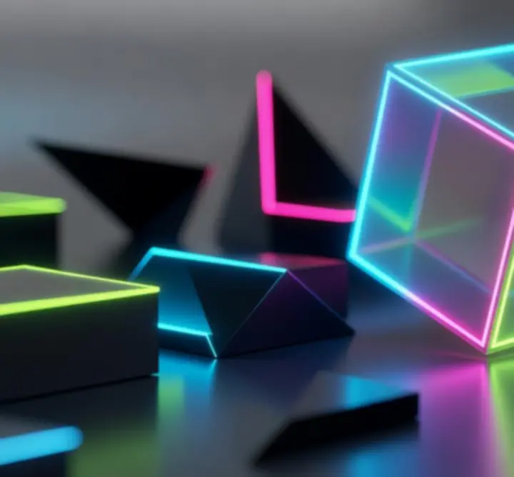 Neon-lit geometric detail showcasing EDGE's visual feedback